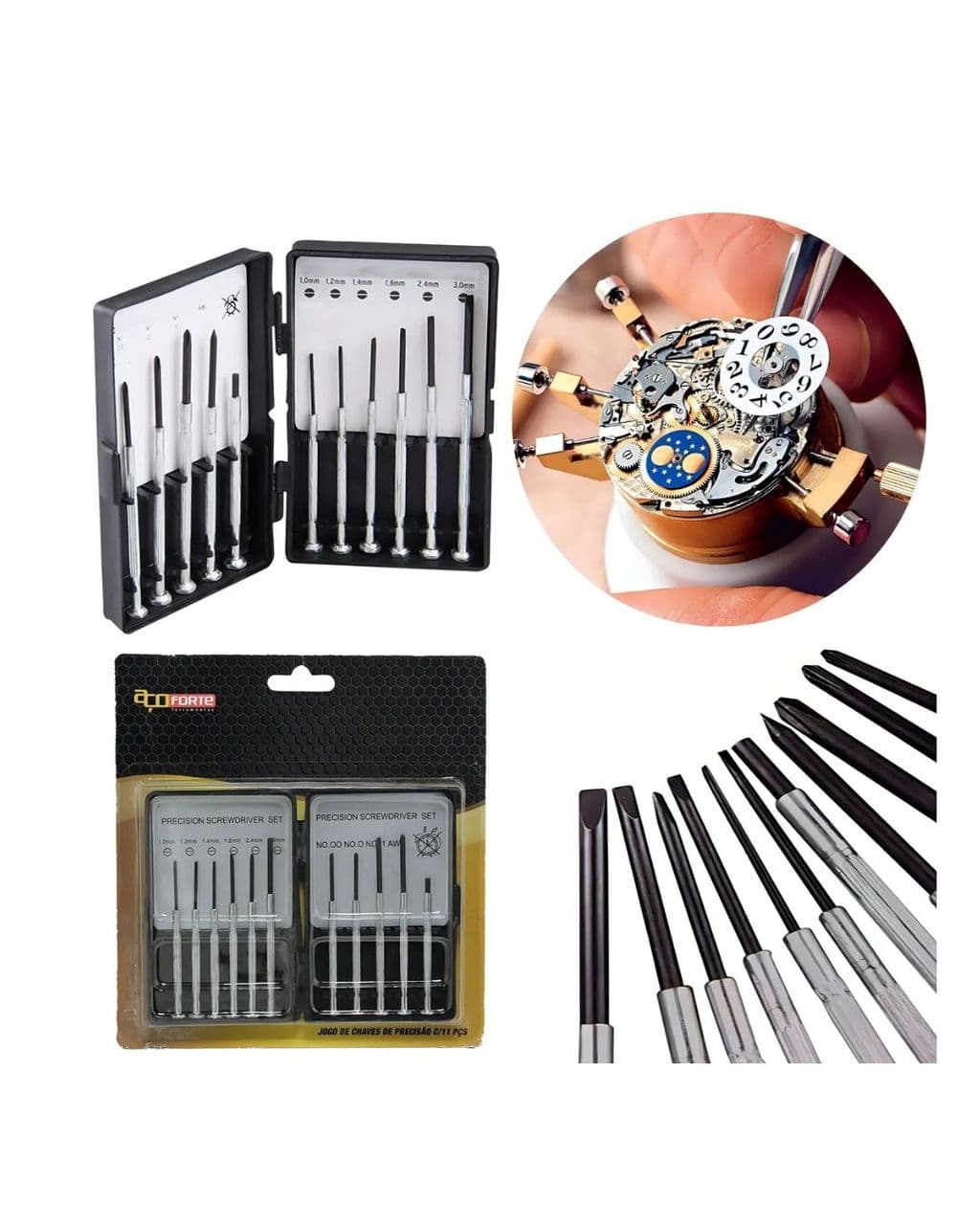 Kit De Chave De Precisão Para Consertar Óculos Relógio 11pçs
