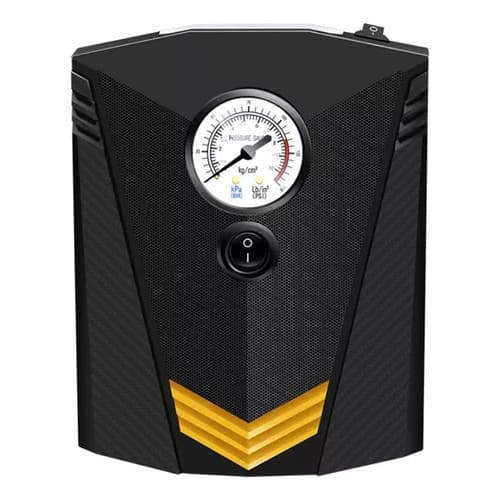 Bomba de Ar Elétrica 12V Portátil para Encher Pneu de Carro, Moto e Bicicleta com Manômetro Integrado, Compacta, Prática