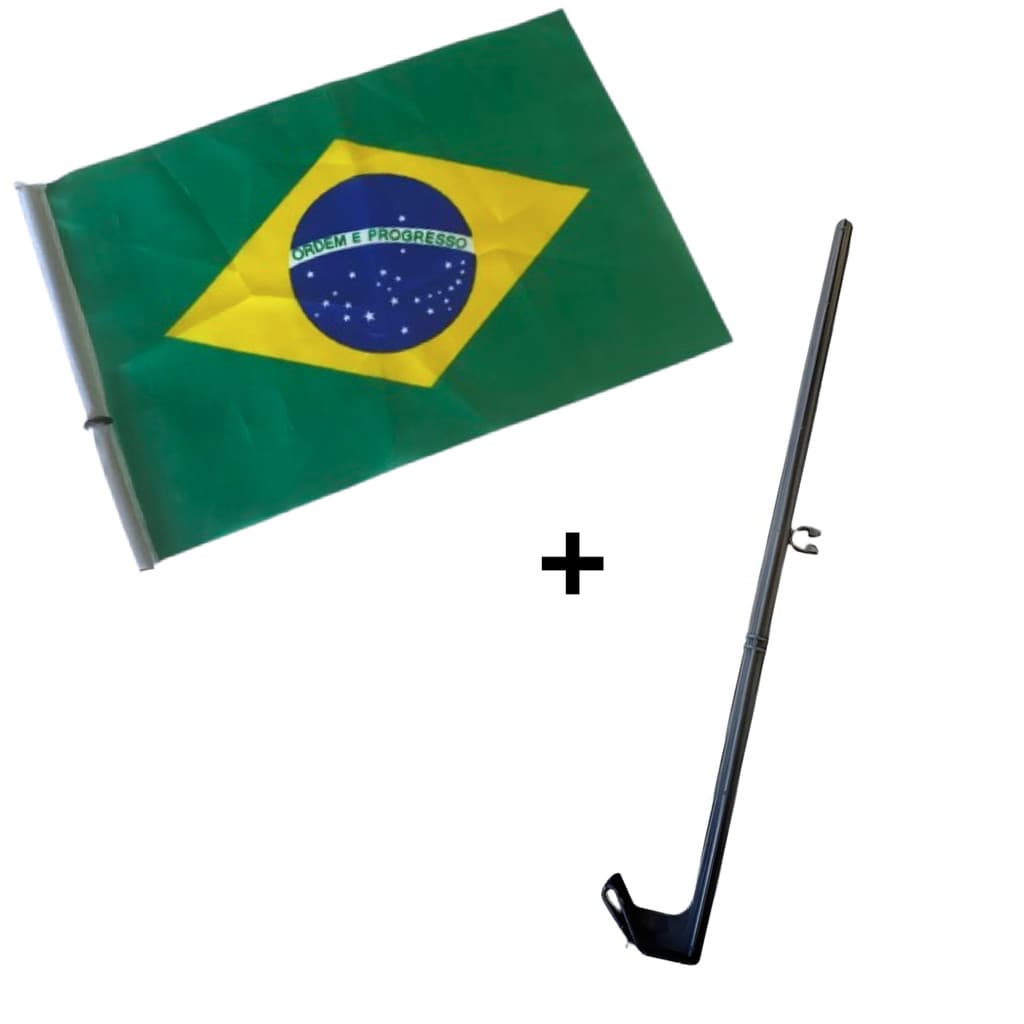 Bandeira do Brasil para Carro Vidro Copa do Mundo Torcida Seleção Brasileira Dupla Face Universal
