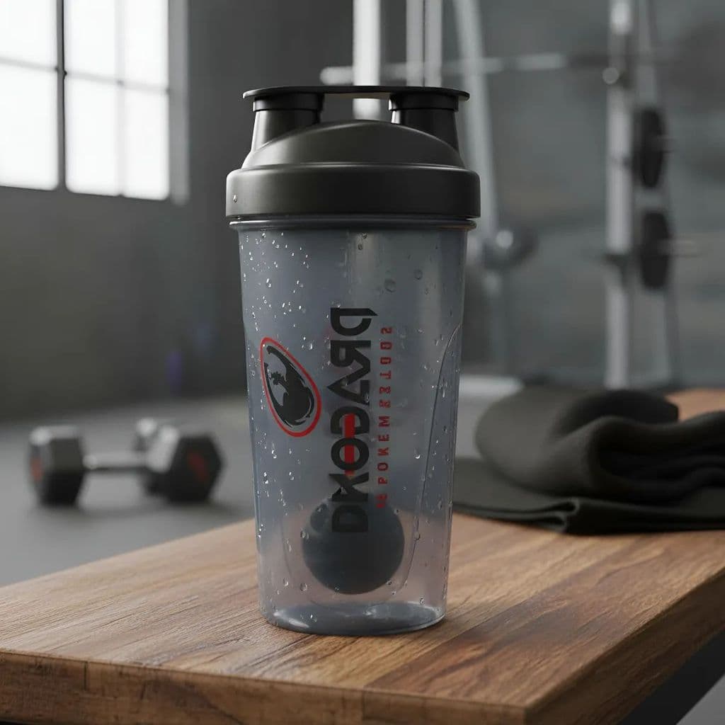 Coqueteleira Academia Shake Dragon Suplementos 600ml Preta