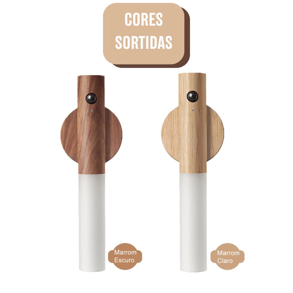 Lâmpada de Parede Sensor de Movimento LED Recarregável USB Sem Fio para Corredor Escada Armário