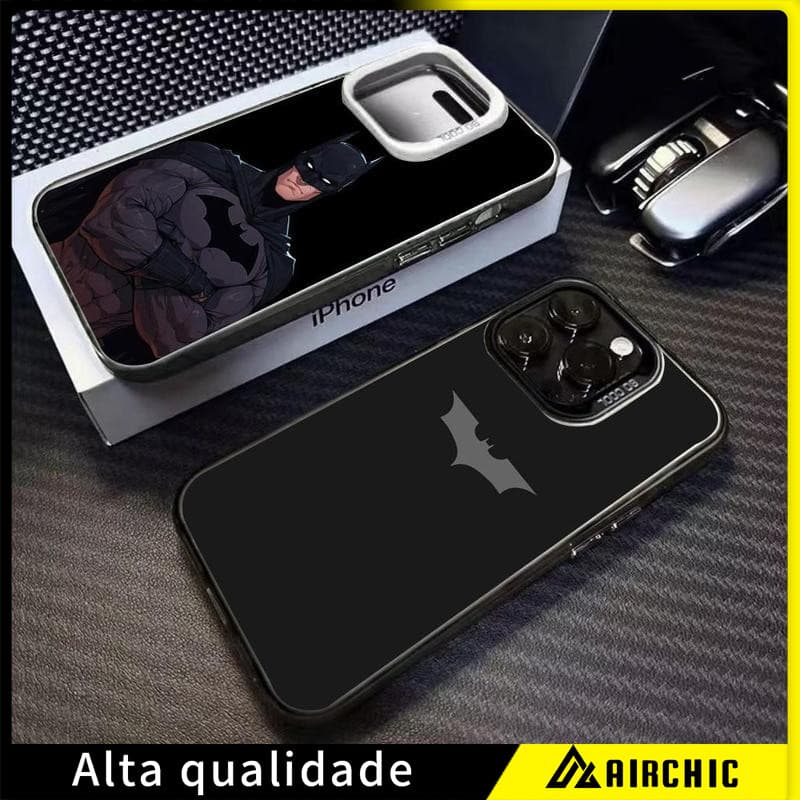 Capinha Capa Para iPhone11 17 16 15 14 13 12 Pro Max XS XR luxuosa e resistente a quebras da IMD com estampa de morcego