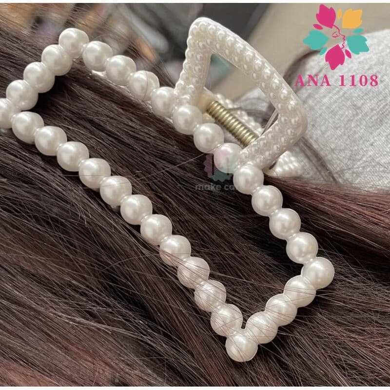 ANA 1108 KIT 4 PCS Prendedor/Piranha/Presilha  Grande de Cabelo com Detalhes de Perola