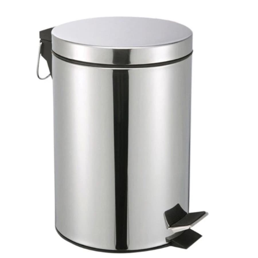 Lixeira Aço Inox Cesto 5 Litros Com Pedal Balde Lixo Removív