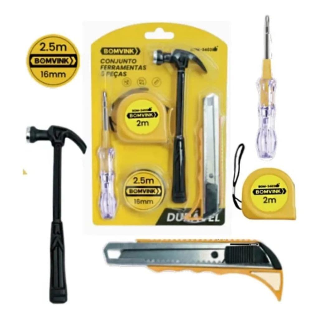 kit Ferramentas 5 Peças Profissional Pequenos Reparos