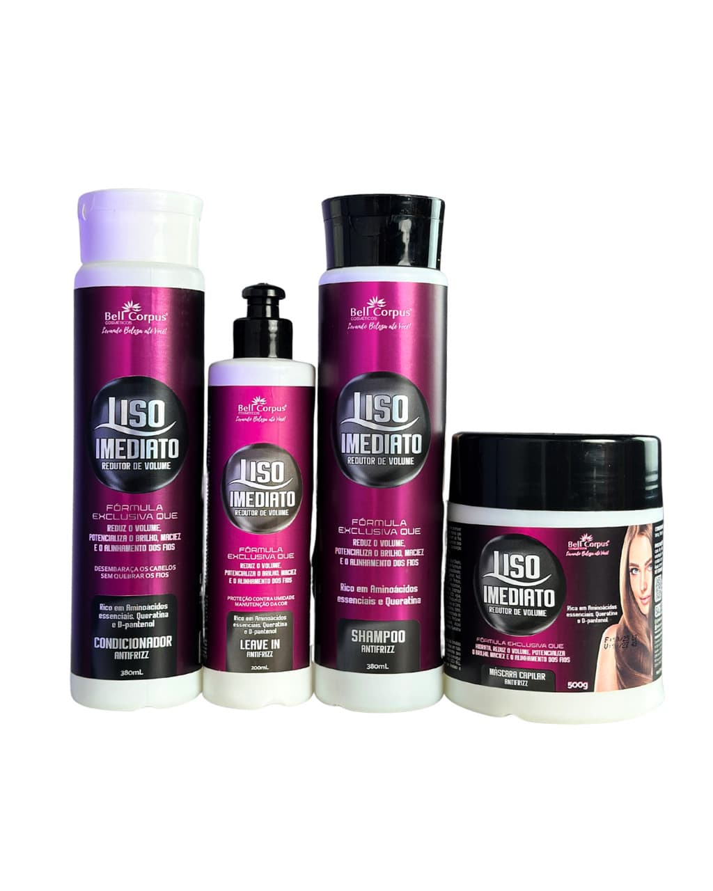 Kit Liso Imediato Redutor de Volume Bell Corpus - 4 Itens