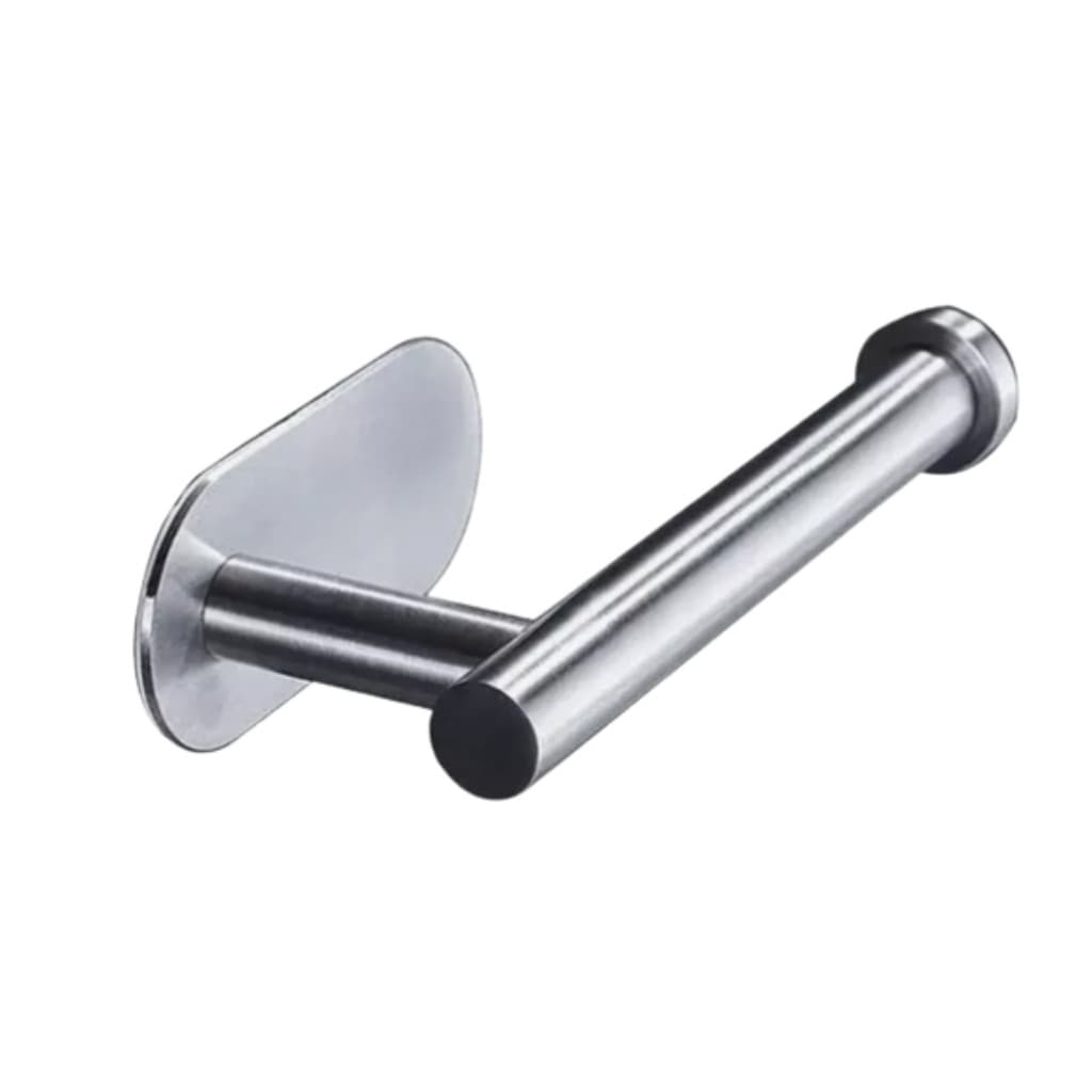 Porta Papel Higienico Premium Adesivo 3m  Parede Inox Prata