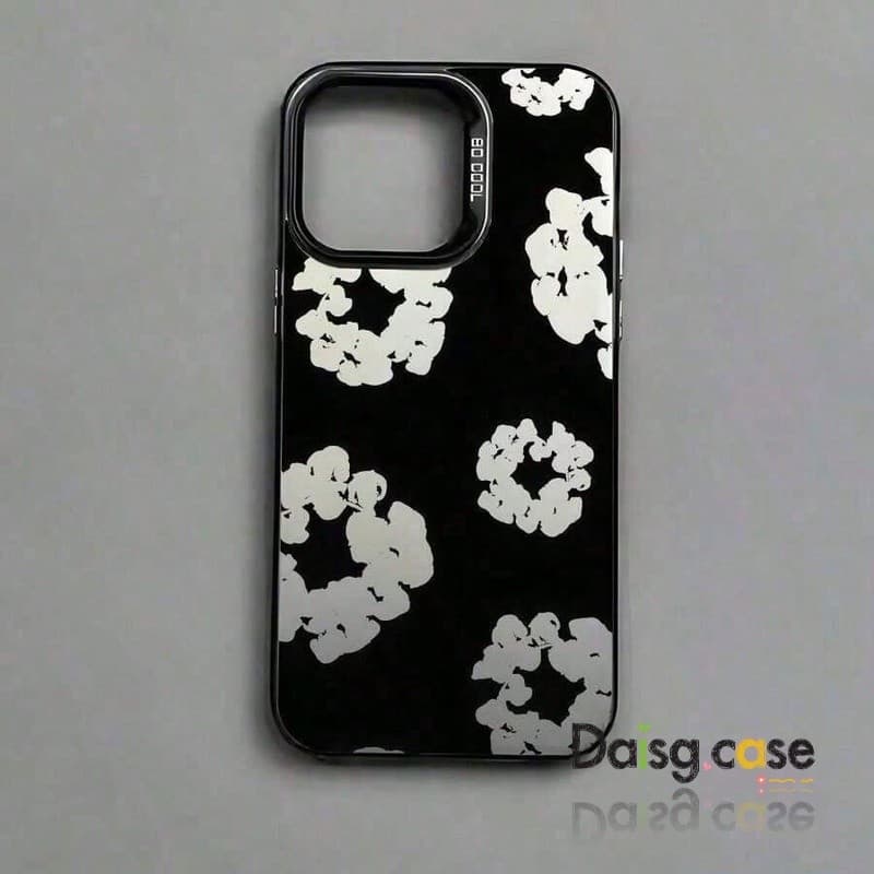 Capa Luxury Black Flower D-Denims-Tears Para for iPhone 7 8 X XS XR XSMax 12 13 14 15 16 17 Pro Max Plus