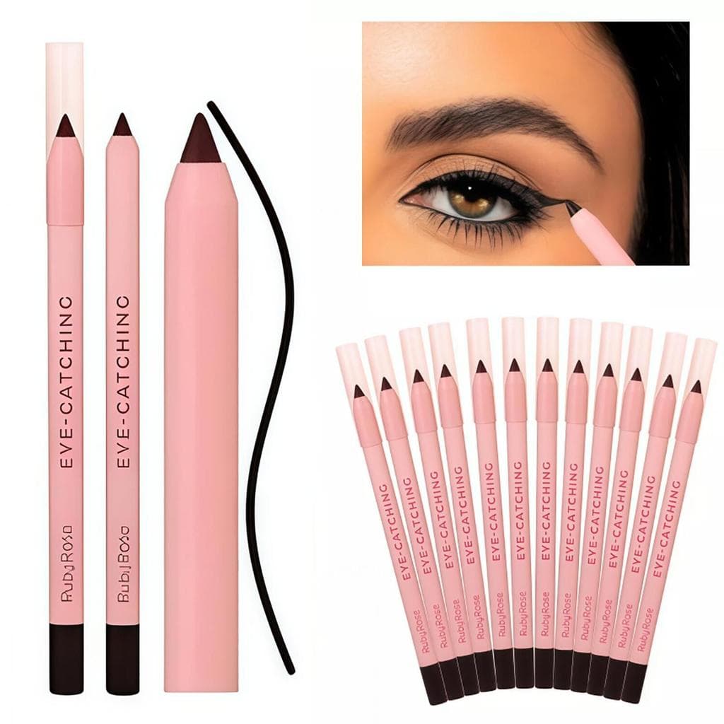 Lápis de Olho Preto Eye Catching Ruby Rose 1,8g HB E2400 pronta entrega