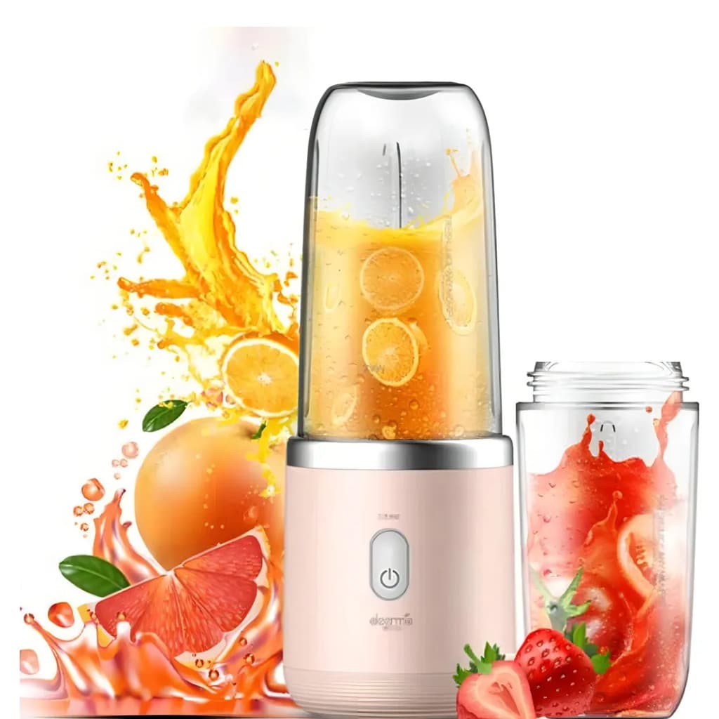 Mini Processador Liquidificador Portátil 400ml -Rosa