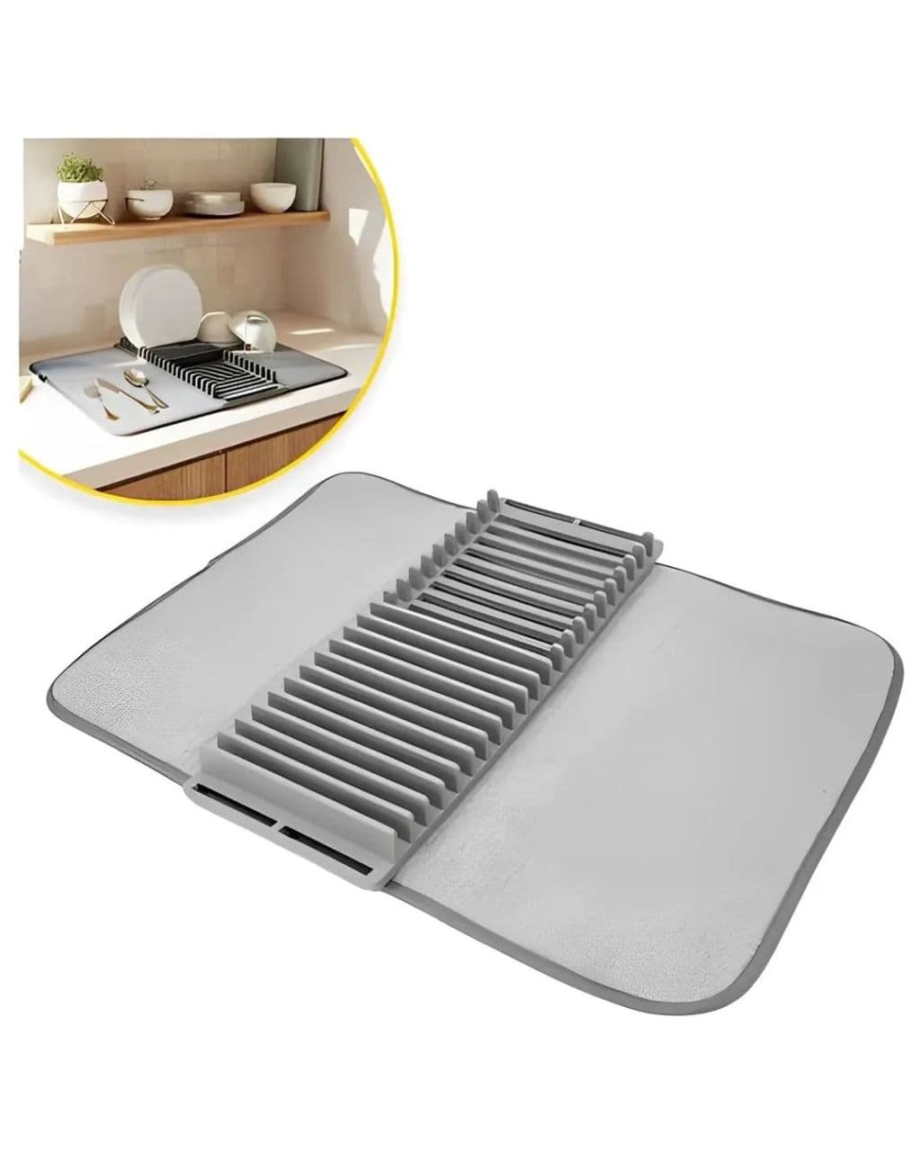 Escorredor de Pratos e Talheres - Tapete Secador para Cozinhas Compactas!