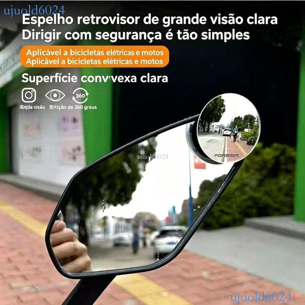 Kit 2pçs Espelho Olho de Boi 360° - Elimina Ponto Cego, Visão Ampla HD, Universal para Carro e Moto ✨ujuold6024