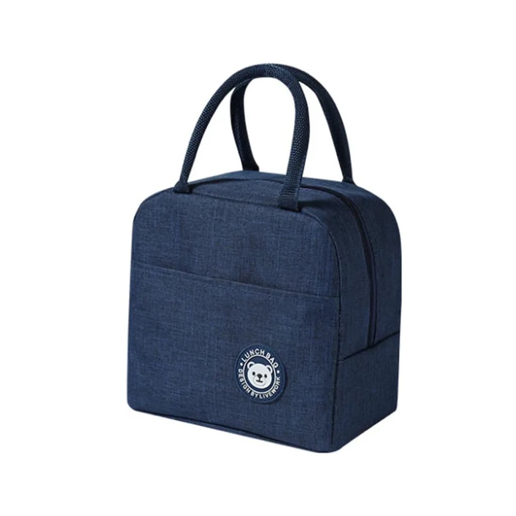 Azul - Bolsa Térmica Lancheira para Marmita com Bolso Lateral