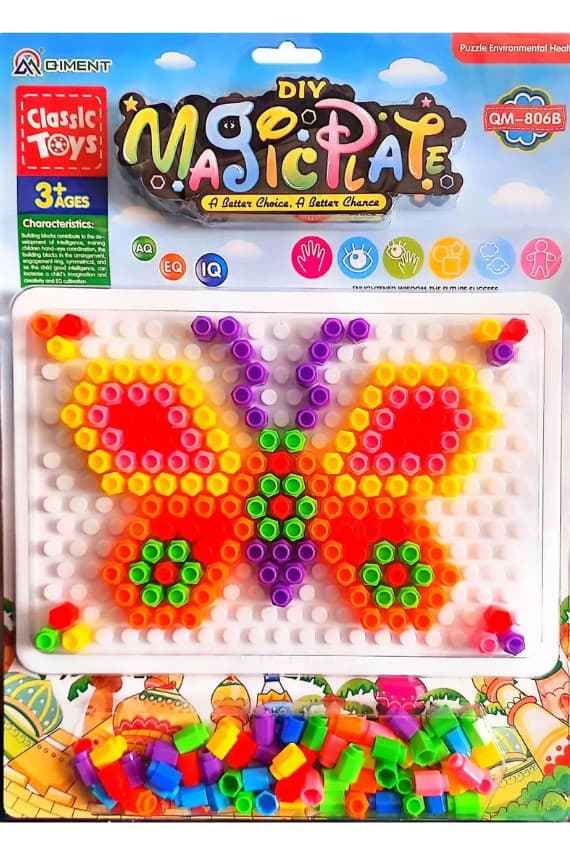 Conjunto De Montar Magic Plate Didático Educativo Infantil