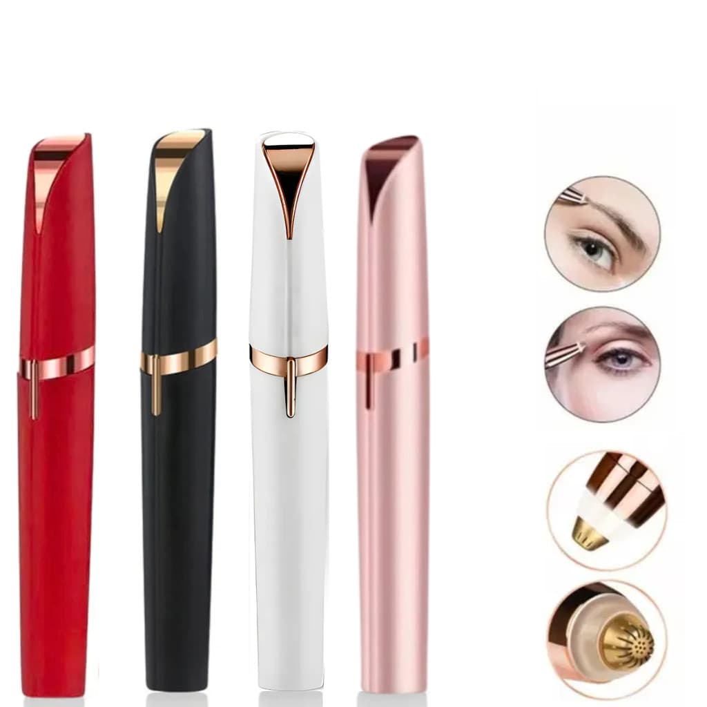 Caneta Depiladora Sobrancelha Elétrica USB Recarregável Indolor Portátil Com LED Feminino