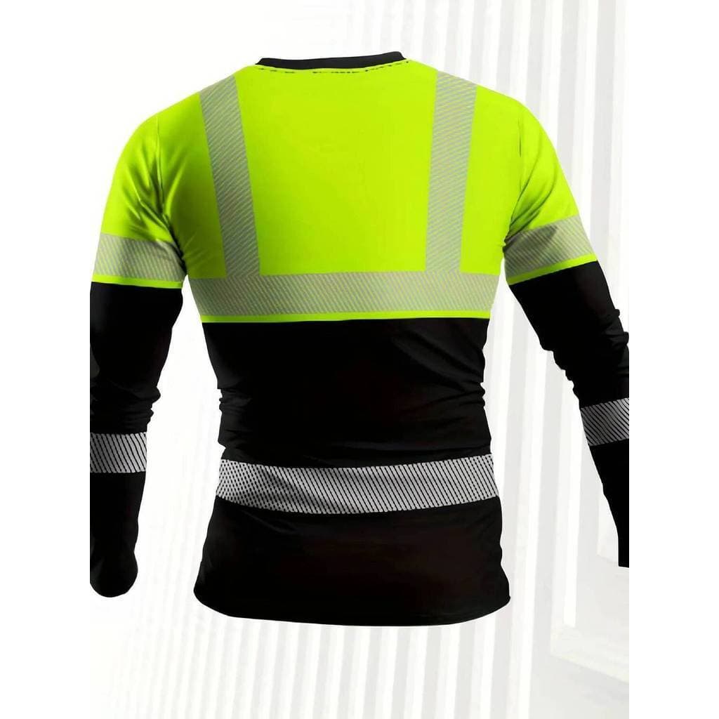 Camiseta Masculina Com Estampa 3D De Manga Comprida E Construção Segura | Top , Adequado Para Roupas De Trabalho De Moda
