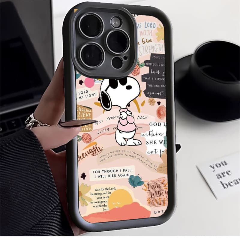 snoopy TPU anti-impacto Capinha Capa Para IPHONE 13 11 15 14 12 16 17 PRO MAX AIR X XR XS MAX 14 15 16 PLUS