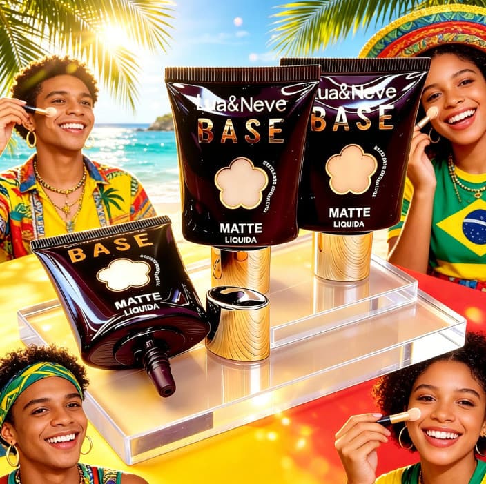 Base Líquida Lua&Neve Matte - Acabamento Natural, Cobertura, Resistente LN02391