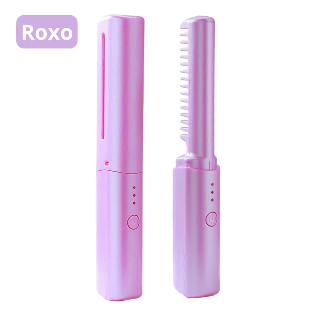 Mini Pente Alisador de Cabelo Elétrico Portátil Bivolt