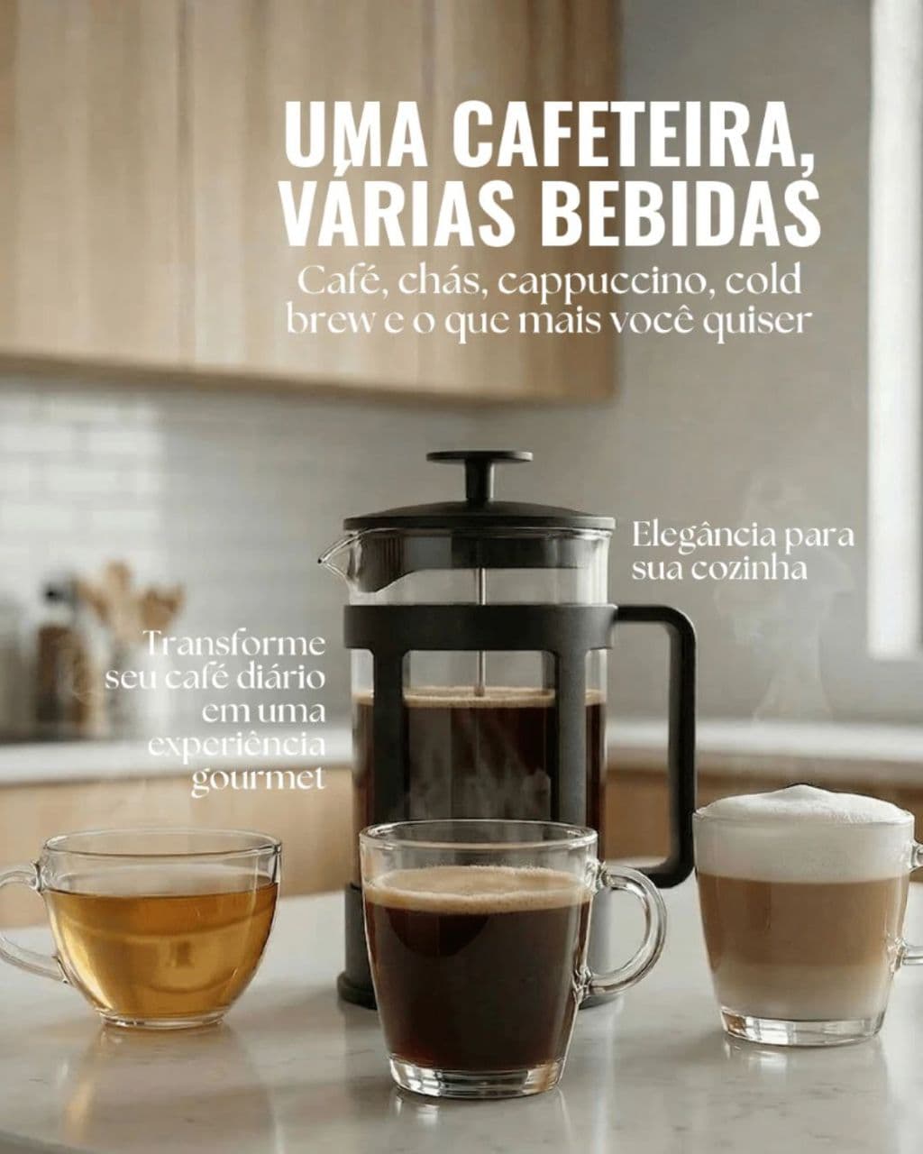 Cafeteira Prensa Francesa 350 Ml Em Vidro E Inox