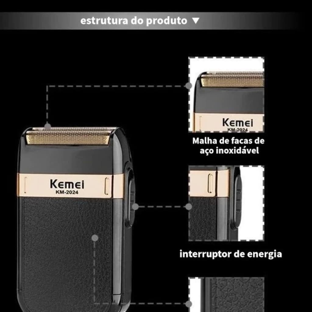 Barbeador Shaver Profissional Kmei