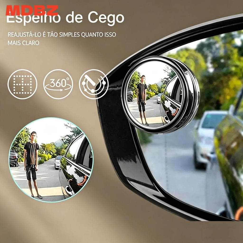 2pcs Espelhos para Retrovisor, Redondos Convexos, Rotação 360° XT-003