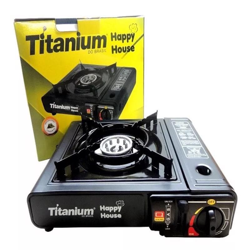 Fogareiro Camping Happy House Sem Maleta Preto 05236 Titanium