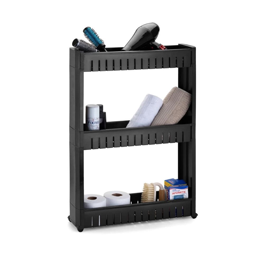 Organizador Multiuso Preto 3 Prateleiras