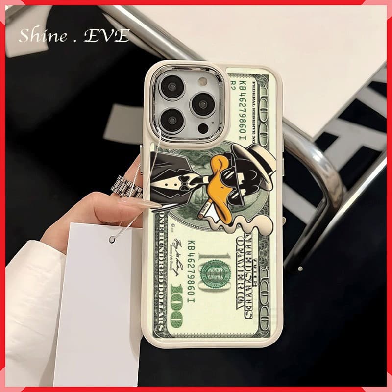 Capinha Money Duck Silicone Anti-impacto Para for iPhone 7 8 X XR XS Max 11 12 13 14 15 16 17 Pro Max Plus