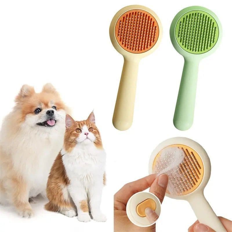 Escova Autolimpante Removedora De Pêlos Para Cães e Gatos