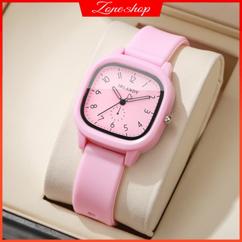 Relógio Feminino Quadrado Simples Moda Casual Pulseira De Silicone Versátil De Pulso De Quartzo (Sem Caixa)