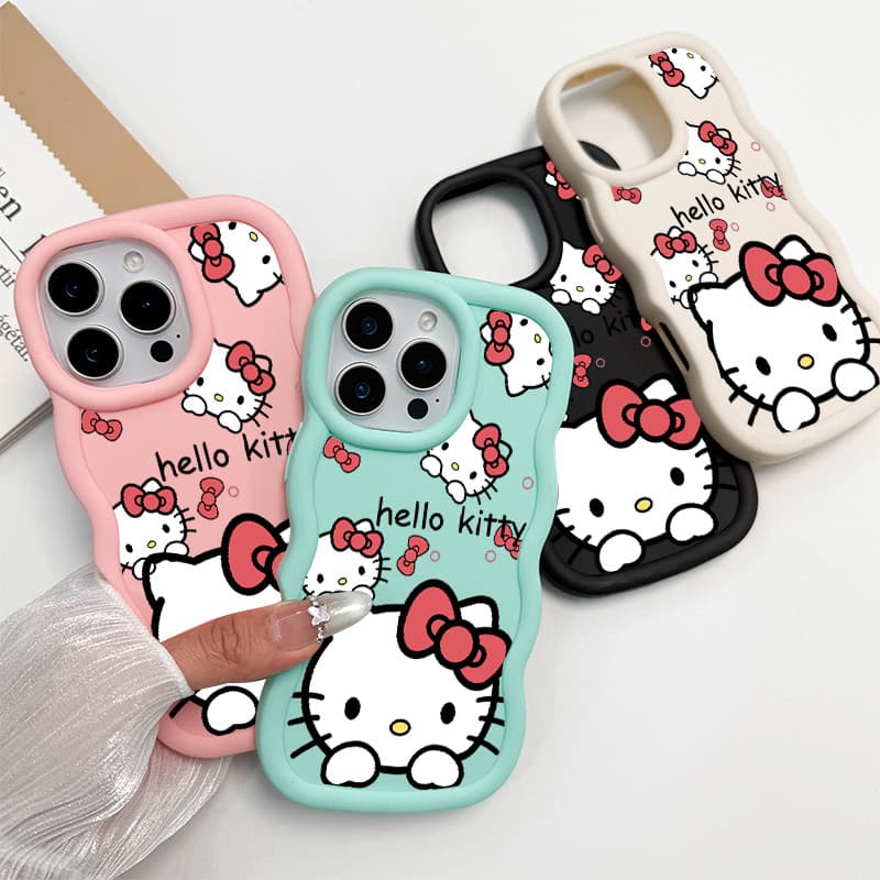 SoftCase Para iPhone 13 12 11 16 17 15 14 Pro Max XR 17Air Macaron Cor Caso De Telefone Móvel Olá Kitty MKL JJ