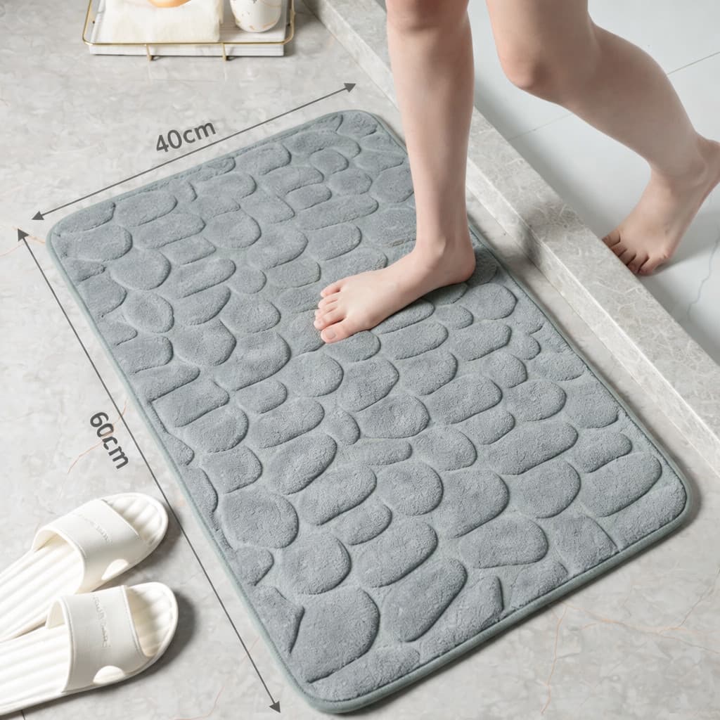 Tapete Banheiro Soft Antiderrapante Secagem Rápida Antimofo - Cinza
