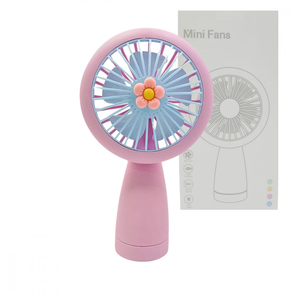 Mini Ventilador Portátil Recarregável de Mesa Mini Fan Luz LED Hmaston HQ66-09