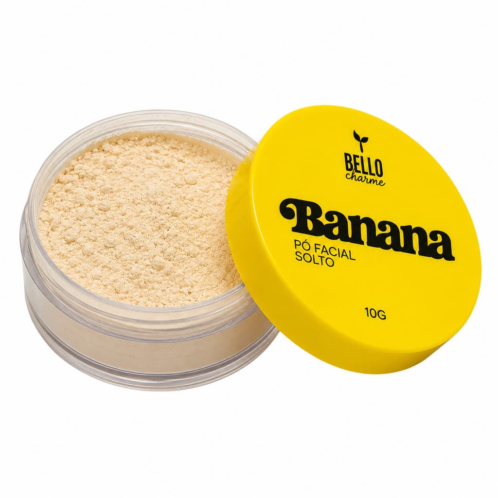 Pó Facial Solto Banana acabamento para sua maquiagem sela sua pele pó compacto banana