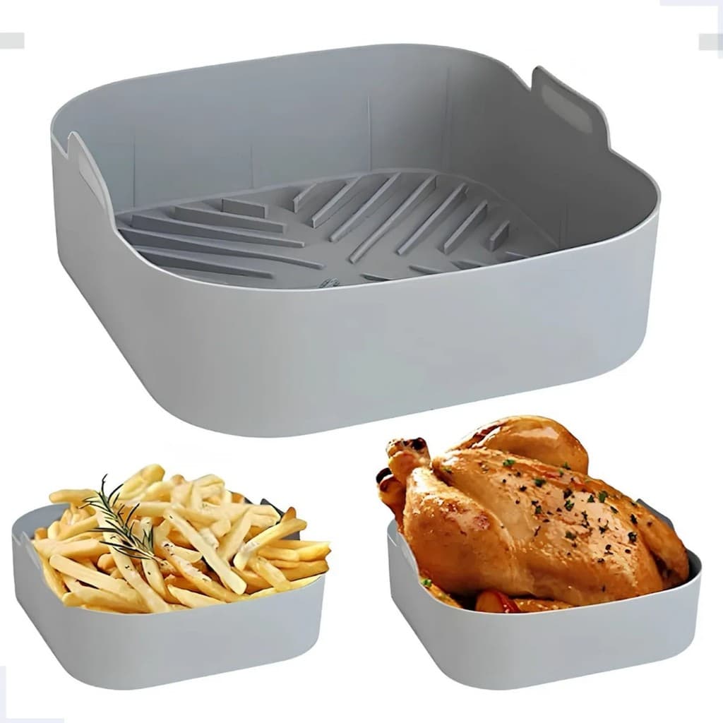 Forro Air Fryer De Silicone Reutilizável Antiaderente