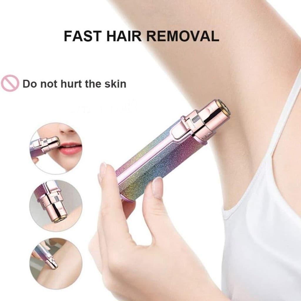 Removedor de pelos faciais 2 em 1 Depilador Indolor Premium recarregável USB Barbeador Sem Dor