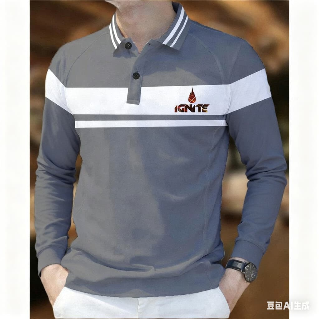 Camisa polo Masculina De Manga Comprida Barong ASEAN Roupas top Estilo Étnico Listrada Minimalista Ao Ar Livre streetwea