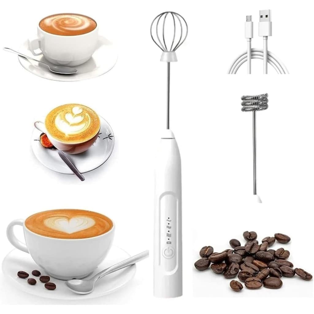 Mini Batedor Mixer Elétrico Portátil Bivolt Universal Cor Branca ou Preta