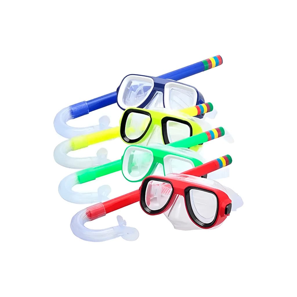 Kit Máscara de Mergulho Infantil com Snorkel Silicone Unissex Praia Piscina