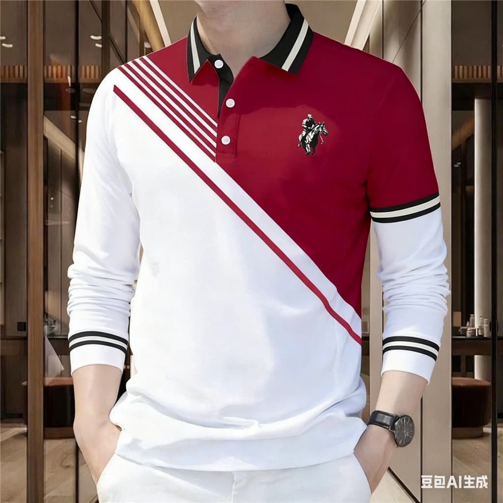 Camisa polo Masculina De Manga Comprida Barong ASEAN Roupas top Estilo Étnico Listrada Minimalista Ao Ar Livre streetwea