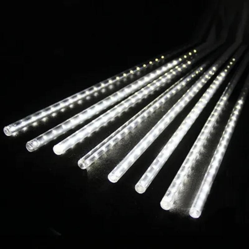 Decoração de Natal Chuva de Meteoros 8 Bastões 50cm LEDs Bivolt 2 metros À Prova d’Água