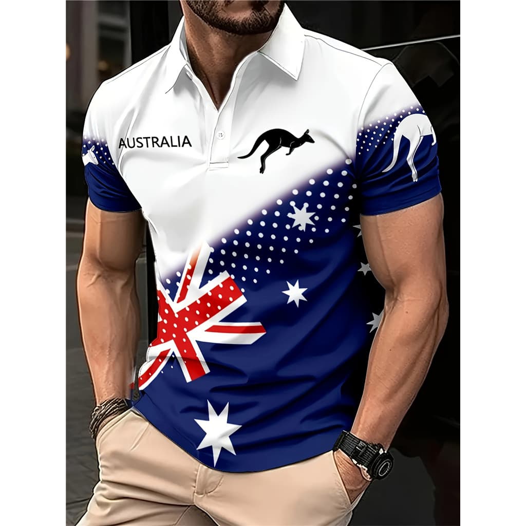 Camisa polo Canguru casual Do Dia Nacional Da Austrália .