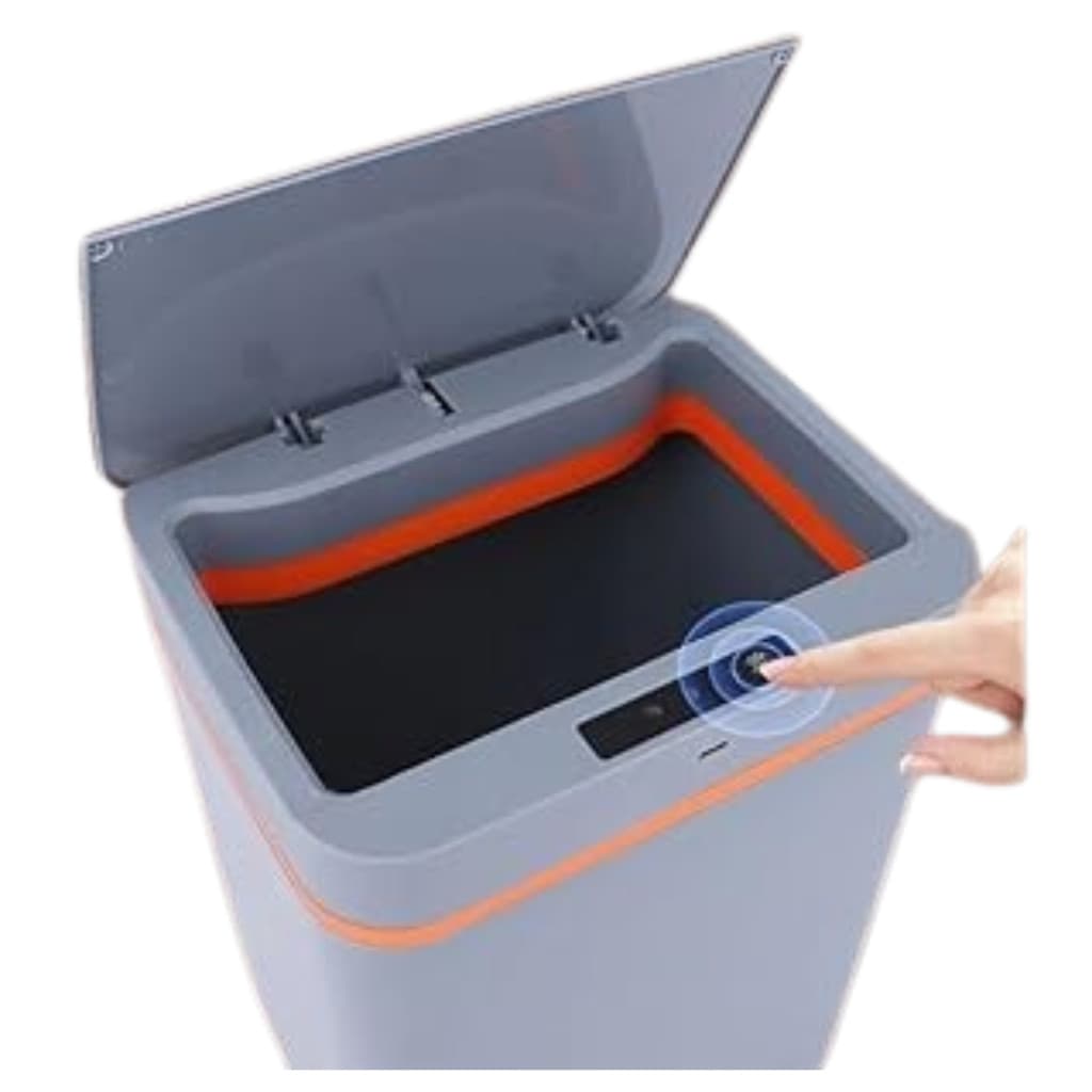 Lixeira Automática Sensor 15L Infravermelho Sem Contato Banheiro Cozinha Inteligente - Cor Cinza