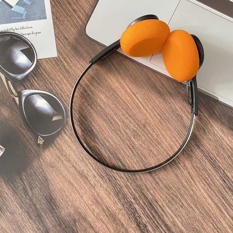 Retro Over-Ear Headphon Wireless Headphones Orange Foam Headphone Com Faixa De Cabeça Ajustável Para A Maioria Dos Telef