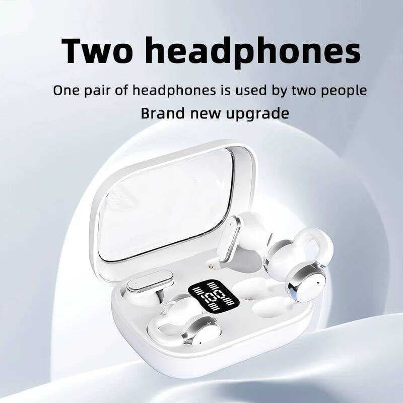 Fones De Ouvido Sem Fio Bluetooth Casal In-Ear-clip De Longa Resistência Com Cápsula Transparente Para Música Esporte
