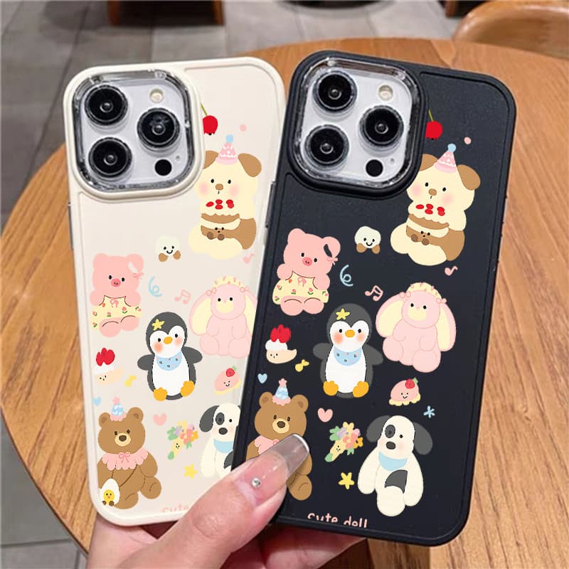 boneco cute TPU anti-impacto Capinha Capa Para I P H O N E 13 11 15 14 12 16 17 PRO MAX AIR X XR XS MAX silicone