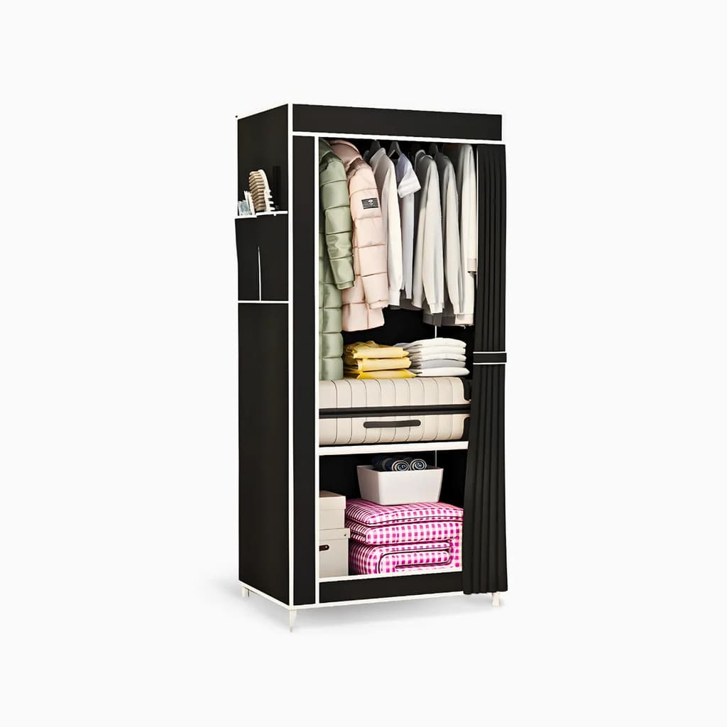 Arara Roupeiro Guarda Roupa Aço inoxidável Dobrável Armário Desmontável Para Organizador De Roupa
