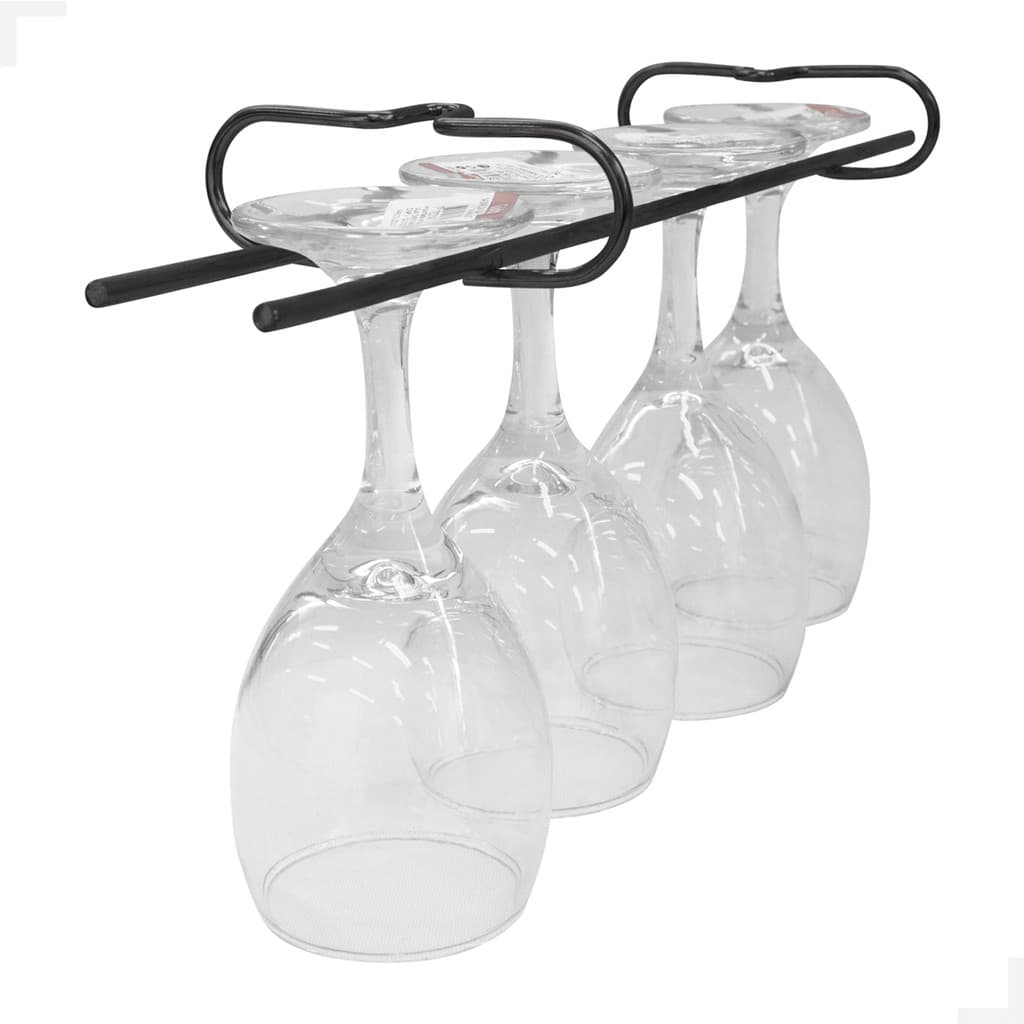 Transforme Seu Espaço com o Suporte Suspenso para Taças 40cm Preto - Beleza e Funcionalidade!