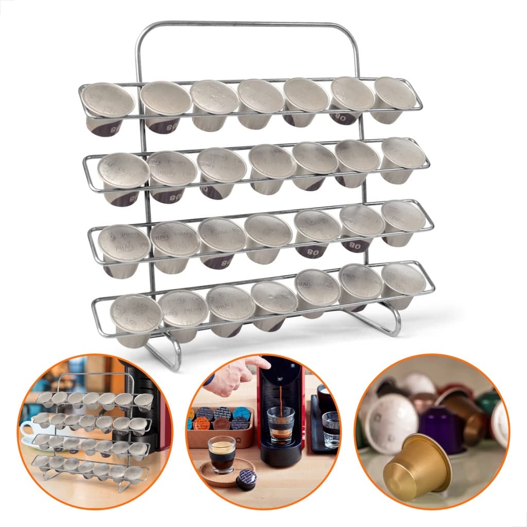 Suporte para Cápsulas de Café Nespresso - Cromado e Compacto para sua Cozinha